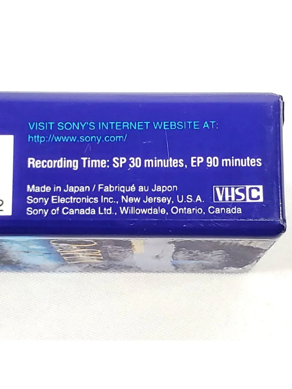 Vintage Sony 30-Minute Premium Grade VHS-C Camcorder Videocassette
